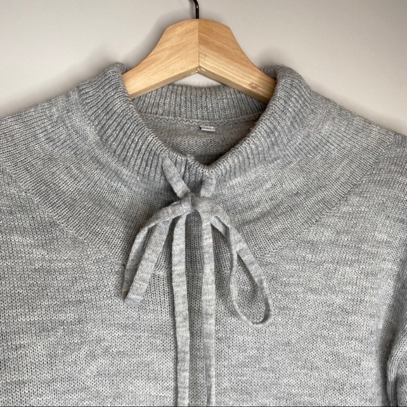 ⭐️2/$35⭐️ Grey Mock Neck Lightweight Knit Sweater - Picture 3 of 8